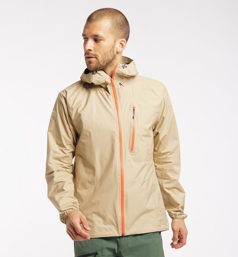 Haglöfs Mens L.I.M Waterproof Jacket Khaki New Zealand 25036DARE